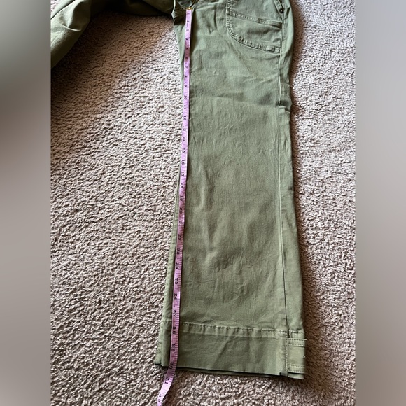 Veronica Beard Marley High-Rise Wide Leg Pants 28 Olive Convertible Ankle Tabs - Picture 16 of 16